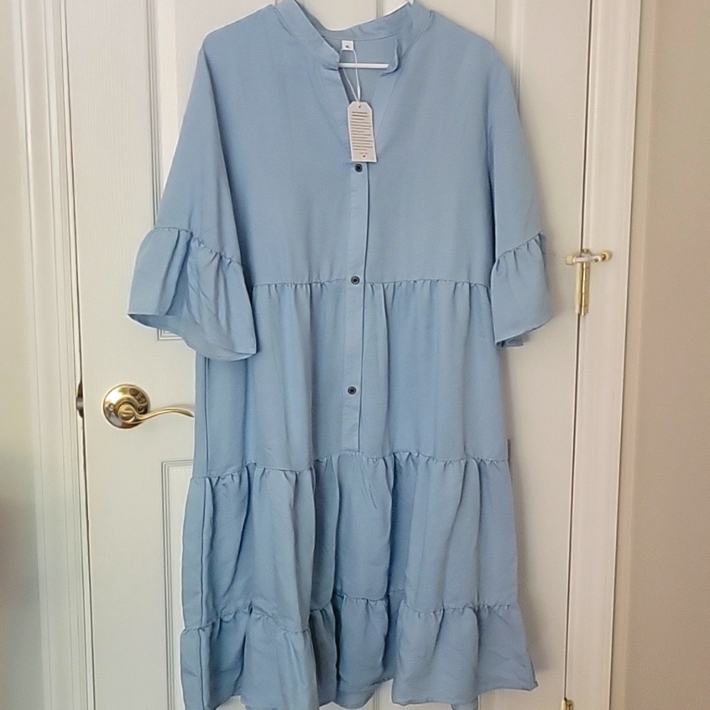 Blue summer empire waist dress
